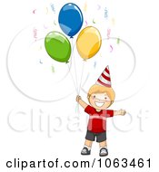 Clipart Birthday Boy With Balloons Royalty Free Vector Illustration