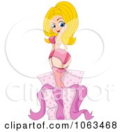 Clipart Female Stripper In A Gift Box Royalty Free Vector Illustration