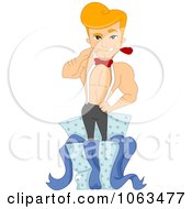 Clipart Male Stripper Popping Out Of A Box Royalty Free Vector Illustration