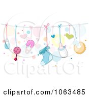 Poster, Art Print Of Border Of Baby Things And Dots