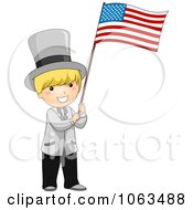 Clipart USA Independence Day Boy Royalty Free Vector Illustration