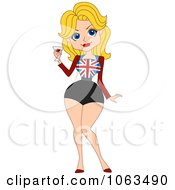 Clipart British Pinup Woman Royalty Free Vector Illustration