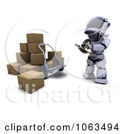 Poster, Art Print Of 3d Robot Documenting Shipments