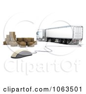 Poster, Art Print Of 3d Truck Computer Mouse And Boxes