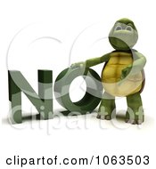Poster, Art Print Of 3d Tortoise Standing By No