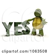 Poster, Art Print Of 3d Tortoise Standing By Yes