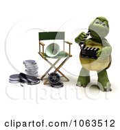 Poster, Art Print Of 3d Tortoise Using A Clapper Board