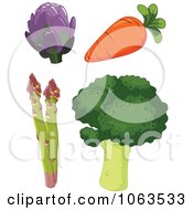 Poster, Art Print Of Artichoke Carrot Asparagus And Broccoli Digital Collage