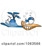Clipart Tipsy Blue Bird Royalty Free Vector Illustration