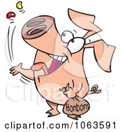 Clipart Pig Popping Bon Bons Royalty Free Vector Illustration by toonaday