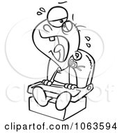 Clipart Crying Baby Boy Black And White Outline Royalty Free Vector Illustration