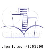 Clipart Blue Skyscraper Logo 36 Royalty Free Vector Illustration