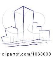 Poster, Art Print Of Blue Skyscraper Logo 37