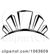 Clipart Black And White Skyscraper Logo 2 Royalty Free Vector Illustration