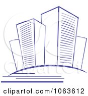 Clipart Blue Skyscraper Logo 40 Royalty Free Vector Illustration