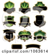 Clipart Blank Green Labels Digital Collage 7 Royalty Free Vector Illustration