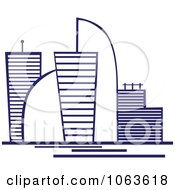 Clipart Blue Skyscraper Logo 33 Royalty Free Vector Illustration