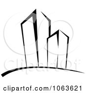 Clipart Black And White Skyscraper Logo 1 Royalty Free Vector Illustration