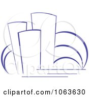 Clipart Blue Skyscraper Logo 41 Royalty Free Vector Illustration