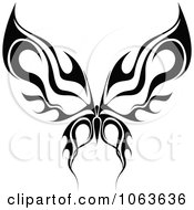 Clipart Black Tribal Butterfly 6 Royalty Free Vector Illustration