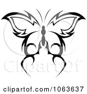 Clipart Black Tribal Butterfly 3 Royalty Free Vector Illustration