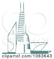 Clipart Teal Skyscraper Logo 4 Royalty Free Vector Illustration