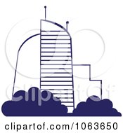 Clipart Blue Skyscraper Logo 30 Royalty Free Vector Illustration