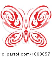 Poster, Art Print Of Red Tribal Butterfly 2