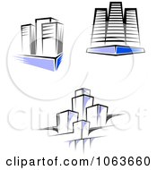 Clipart Skyscrapers Digital Collage 11 Royalty Free Vector Illustration