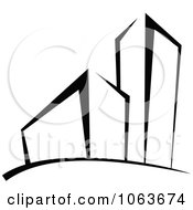 Clipart Black And White Skyscraper Logo 5 Royalty Free Vector Illustration