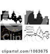 Clipart Cities Digital Collage 2 Royalty Free Vector Illustration
