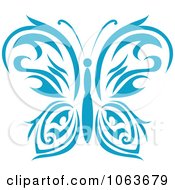 Poster, Art Print Of Blue Tribal Butterfly 2