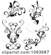 Poster, Art Print Of Black And White Flourishes Digital Collage 1