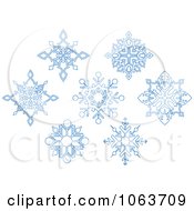 Poster, Art Print Of Snowflakes In Blue Digital Collage 10