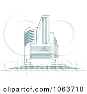 Clipart Teal Skyscraper Logo 1 Royalty Free Vector Illustration