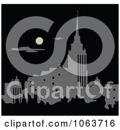 Clipart City At Night Royalty Free Vector Illustration