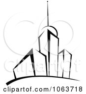 Clipart Black And White Skyscraper Logo 3 Royalty Free Vector Illustration