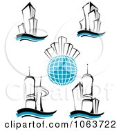 Clipart Skyscrapers Digital Collage 10 Royalty Free Vector Illustration