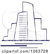 Clipart Blue Skyscraper Logo 31 Royalty Free Vector Illustration