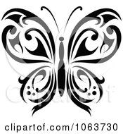 Clipart Black Tribal Butterfly 11 Royalty Free Vector Illustration