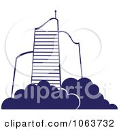 Clipart Blue Skyscraper Logo 35 Royalty Free Vector Illustration