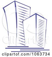Clipart Blue Skyscraper Logo 38 Royalty Free Vector Illustration