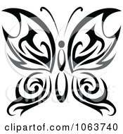 Clipart Black Tribal Butterfly 10 Royalty Free Vector Illustration