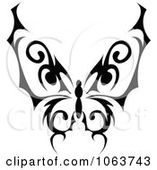 Clipart Black Tribal Butterfly 5 Royalty Free Vector Illustration
