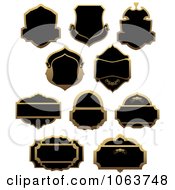 Poster, Art Print Of Blank Gold And Black Labels Digital Collage 4