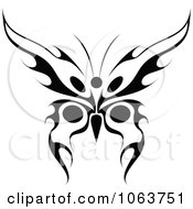 Poster, Art Print Of Black Tribal Butterfly 9