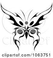 Clipart Black Tribal Butterfly 9 Royalty Free Vector Illustration