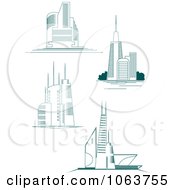 Clipart Skyscrapers Digital Collage 12 Royalty Free Vector Illustration