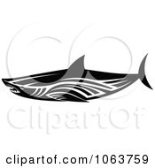 Poster, Art Print Of Tribal Shark Black And White 7