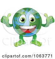 Poster, Art Print Of Happy Thumbs Up Globe